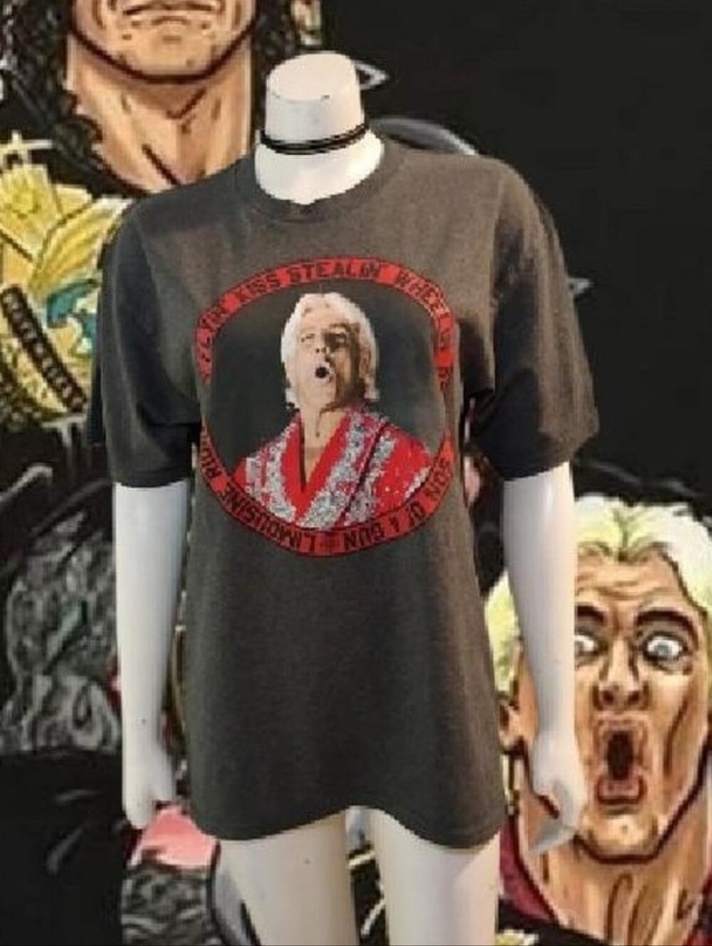WWE Ric Flair Graphic Tee Gray Large